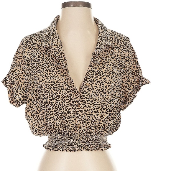 bp Tops - BP Leopard Print Button Down Shirt